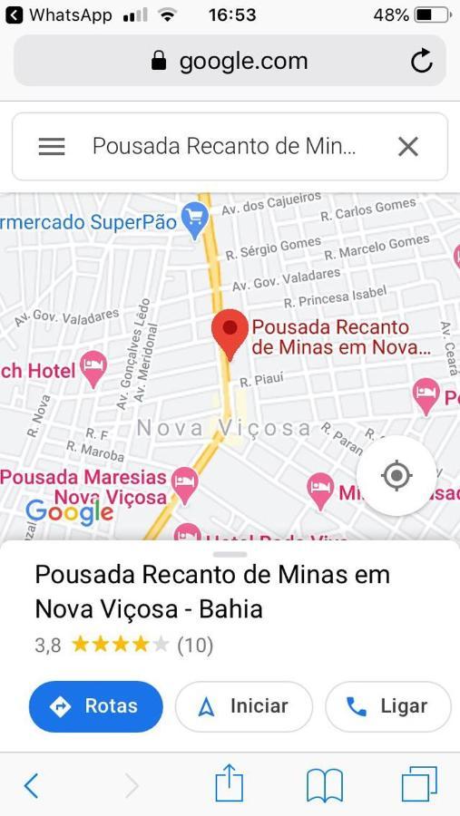 Pousada Recanto De Minas Nova Viçosa Εξωτερικό φωτογραφία